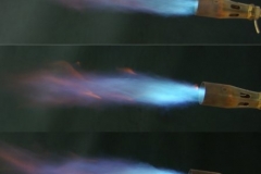 Flame comparison of 32mm nozzle before and after modification