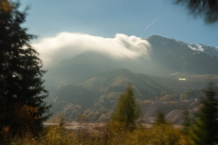 Clouds creeping over the ridge to Erzberg