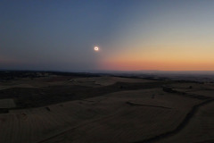 Moon shadow at the end of totality (the eclipse over in a few seconds)