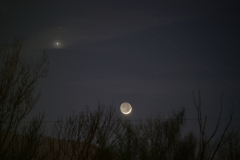 Moon, Venus and Mars in the evening, Graz 2015-02-20
